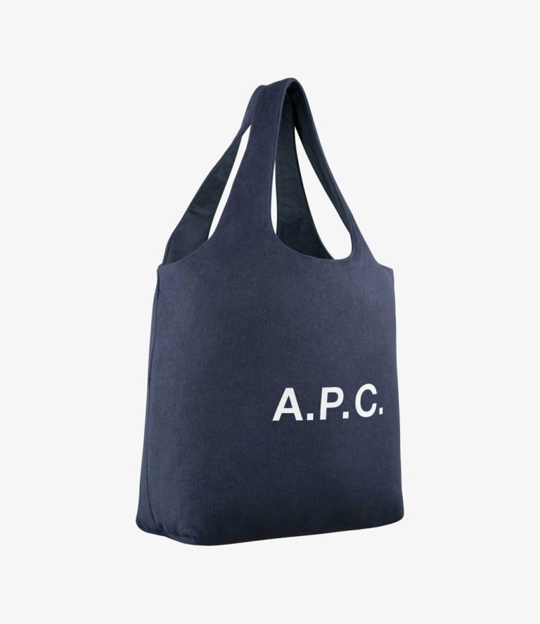 Women A.p.c. Ninon Tote Bag Dark Navy Blue Faux Leather Bags - Image 3