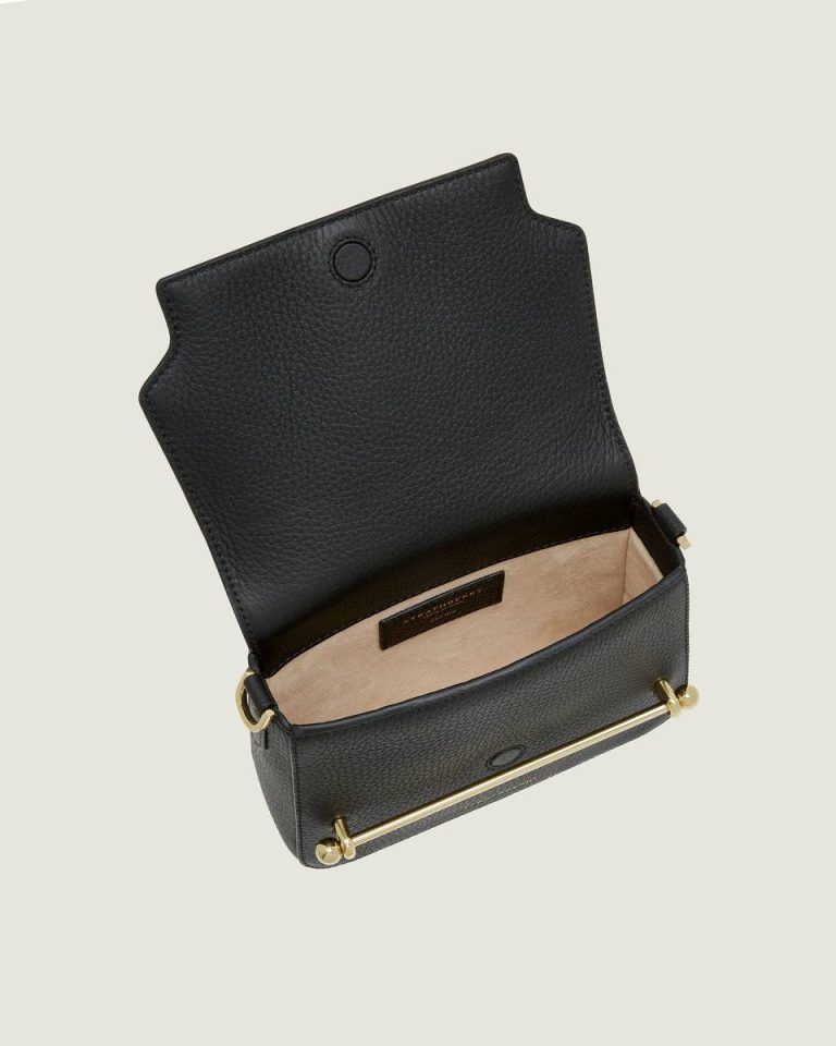 Women Black Ace Mini Strathberry Crossbody Bags - Image 4