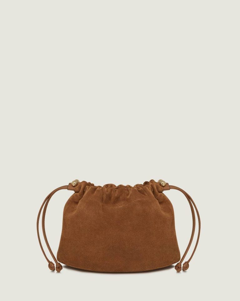 Women Charlotte Drawstring Strathberry Tan Suede Small & Mini Bags - Image 3