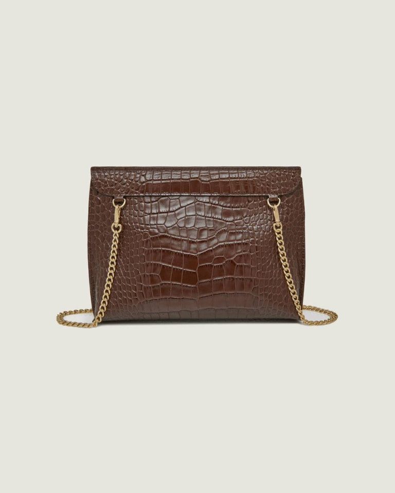 Women Croc-Embossed Leather Chocolate Stylist Embossed Edit Bags Strathberry - Image 4