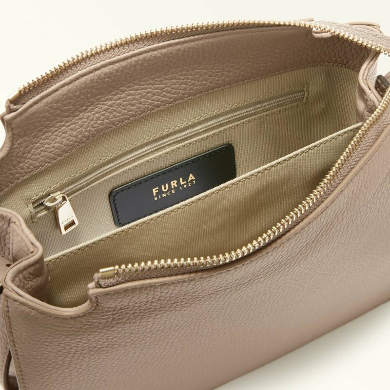 Women Crossbodies Furla Nuvola Crossbody S Stucco Gray - Image 4