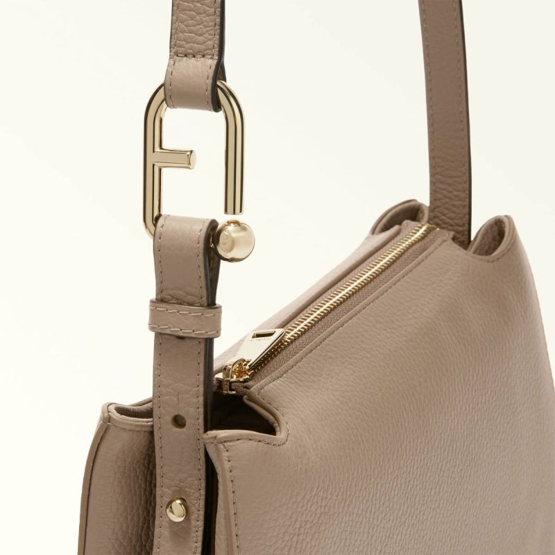 Women Crossbodies Furla Nuvola Crossbody S Stucco Gray - Image 5