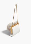 Women Evening Small Lilith Evening Bag In Optic White Crackle Patent Leather With Shearling Optic White Khaite - Image 2