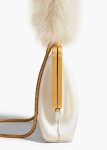 Women Evening Small Lilith Evening Bag In Optic White Crackle Patent Leather With Shearling Optic White Khaite - Image 4