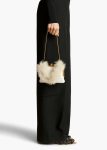 Women Evening Small Lilith Evening Bag In Optic White Crackle Patent Leather With Shearling Optic White Khaite - Image 5