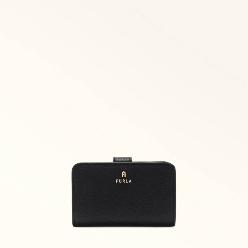 Women Furla Camelia Compact Wallet M Nero Wallets