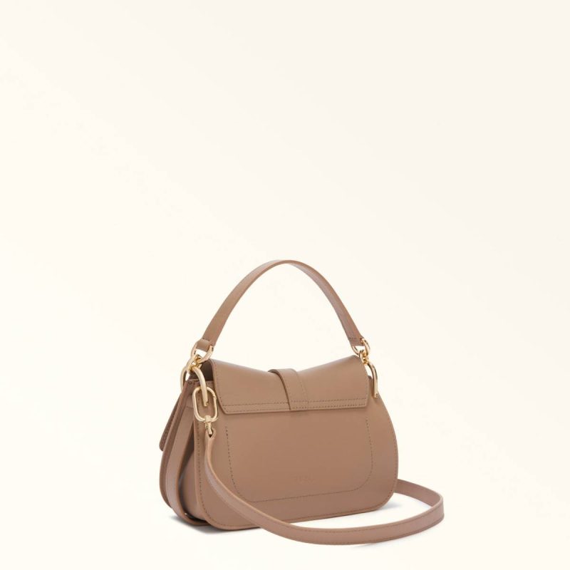 Women Greige Furla Flow Top Handle Mini Top Handles - Image 3