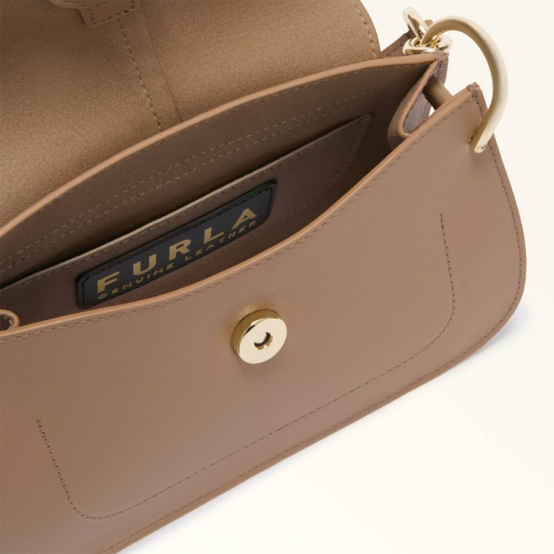 Women Greige Furla Flow Top Handle Mini Top Handles - Image 4
