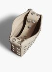 Women Khaite Top Handle Dark Ivory Small Elena Bag In Dark Ivory Leather With Silver Studs - Image 4