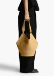 Women Khaite Wheat Totes Small Lotus Tote In Wheat Pebbled Leather - Image 5