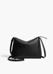 Women Lina Crossbody Bag In Black Pebbled Leather Khaite Black Crossbody Bags