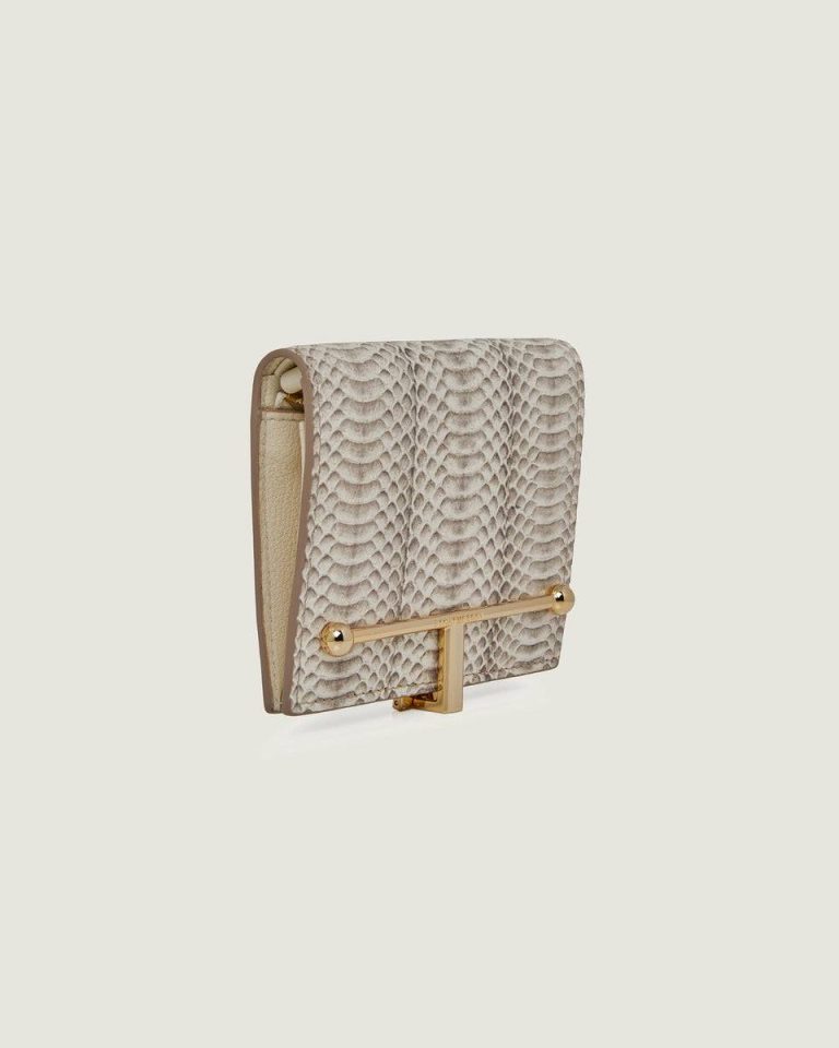 Women Melville Street Wallet Strathberry Wallets Snake-Embossed Leather Vanilla - Image 2
