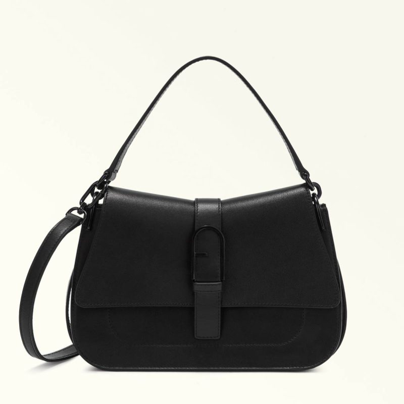 Women Nero Crossbodies Furla Flow Top Handle M