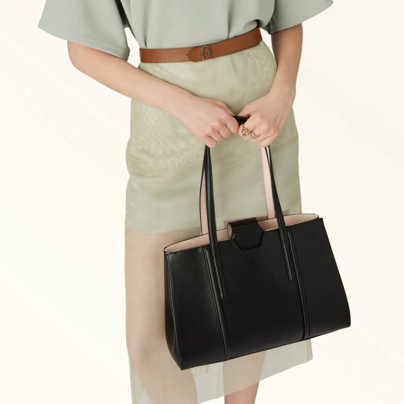 Women Nero Furla Riva Tote L Totes - Image 2