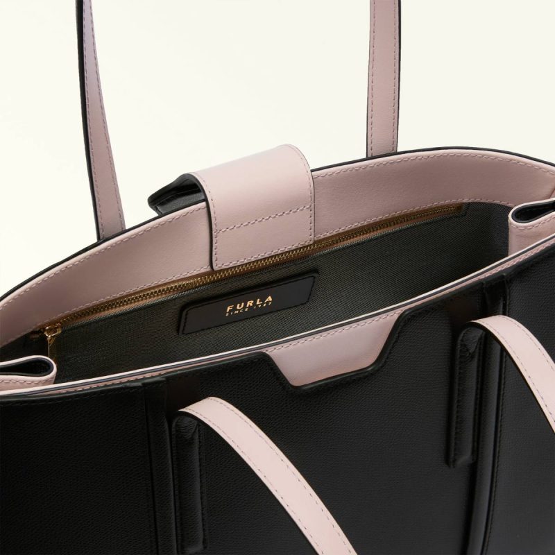 Women Nero Furla Riva Tote L Totes - Image 4