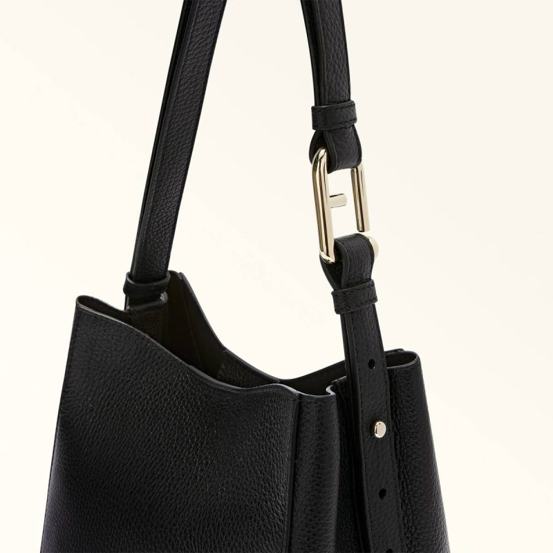 Women Nero Shoulder Bags Furla Nuvola Bucket Bag Mini - Image 5