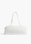 Women Optic White Simona Shoulder Bag In Optic White Crackle Patent Leather Shoulder Bags Khaite