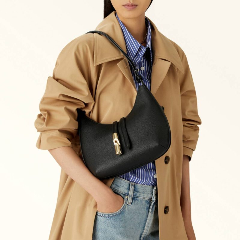 Women Shoulder Bags Furla Goccia Shoulder Bag S Nero - Image 2