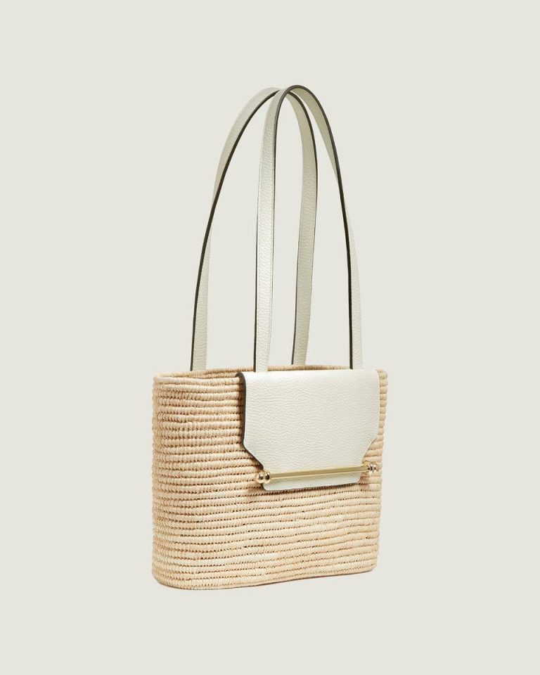 Women Shoulder Bags The Strathberry Basket (Small) Raffia/Leather Vanilla - Image 2