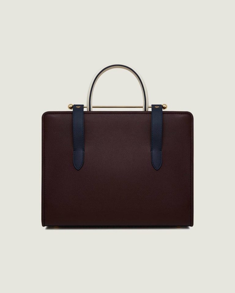 Women Strathberry Midi Tote Burgundy/Navy/Vanilla Shoulder Bags - Image 4