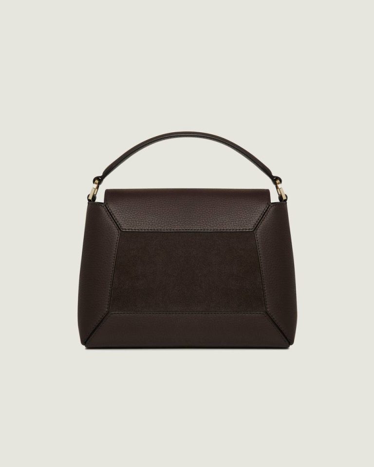 Women Strathberry Totes & Top Handle Bags Dark Chocolate Suede/Leather Mosaic Bag - Image 4