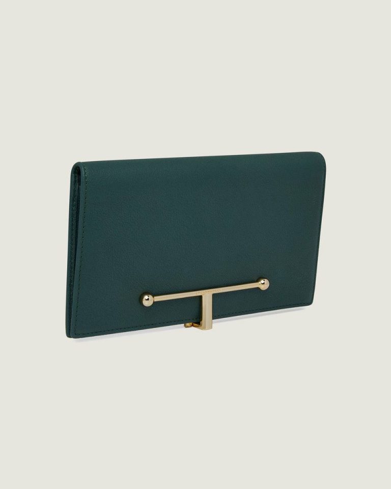 Women Strathberry Wallets Bottle Green Large Melville Street Wallet - Image 5