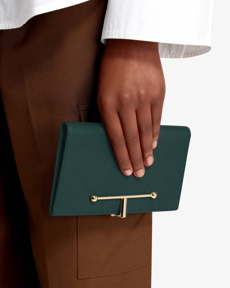 Women Strathberry Wallets Bottle Green Large Melville Street Wallet