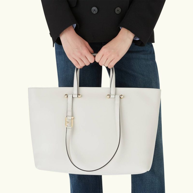 Women Totes Marshmallow+Grigio Int. Furla Duetto Tote L - Image 2