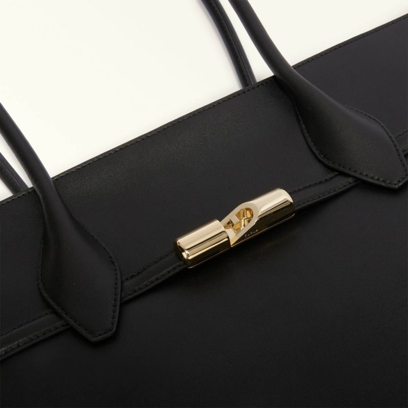 Women Totes Nero Furla Goccia Tote L - Image 5