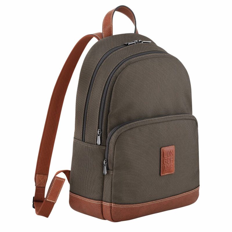 Backpacks Men Longchamp Brown Boxford Backpack Brown - Recycled Canvas - Image 2