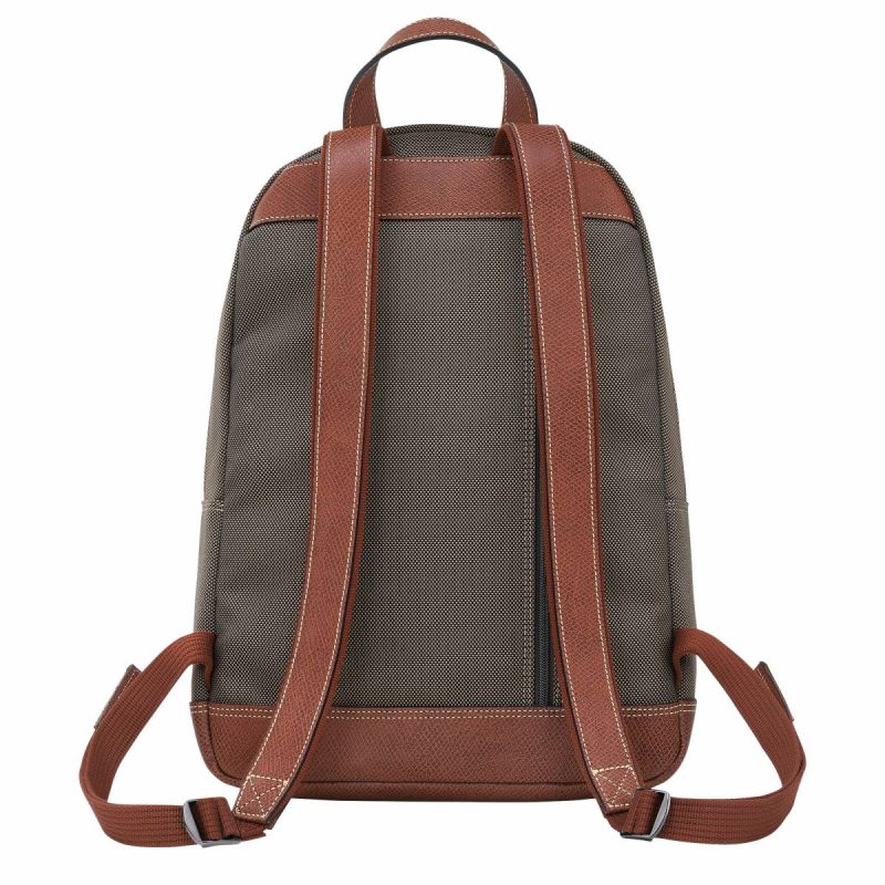 Backpacks Men Longchamp Brown Boxford Backpack Brown - Recycled Canvas - Image 3