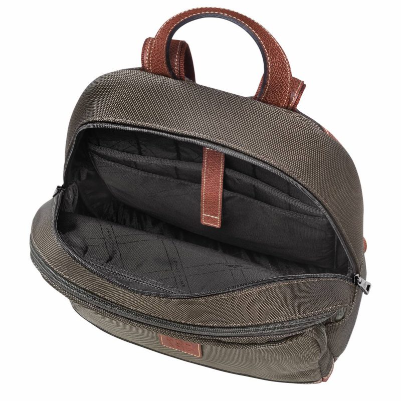 Backpacks Men Longchamp Brown Boxford Backpack Brown - Recycled Canvas - Image 4
