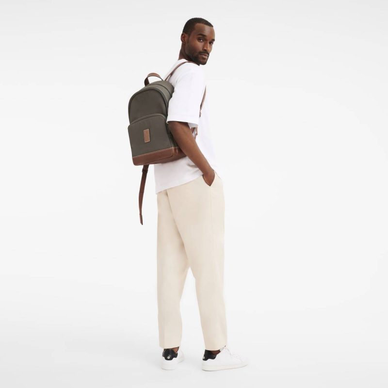 Backpacks Men Longchamp Brown Boxford Backpack Brown - Recycled Canvas
