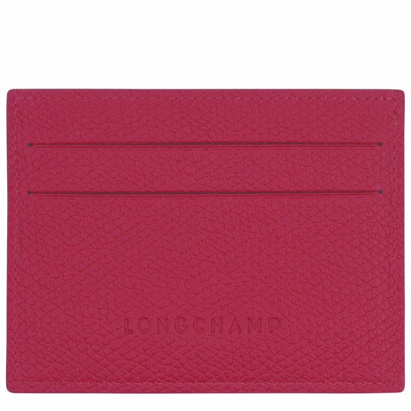 Beetroot Cardholders & Coin Purses Le Roseau Card Holder Beetroot - Leather Women Longchamp - Image 2