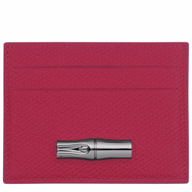Beetroot Cardholders & Coin Purses Le Roseau Card Holder Beetroot - Leather Women Longchamp