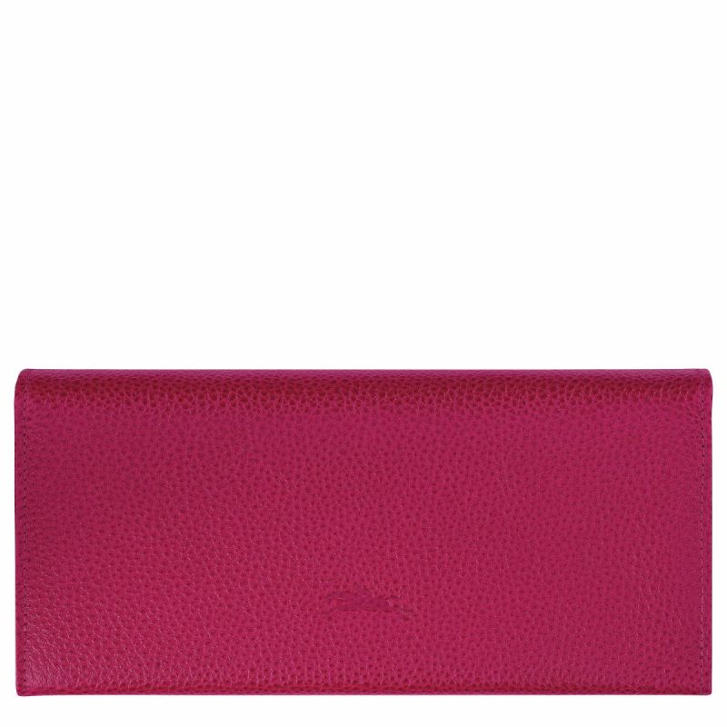 Beetroot Leather Wallets Women Le Foulonné Continental Wallet Beetroot - Leather Longchamp - Image 2