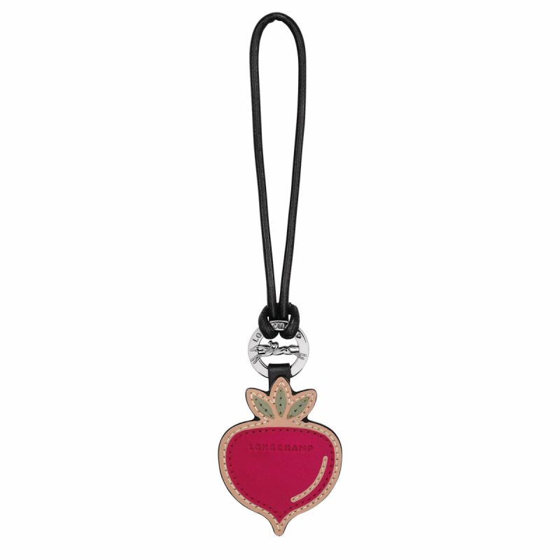 Beetroot Longcharm Keyring Beetroot - Leather Longchamp Women Keyrings