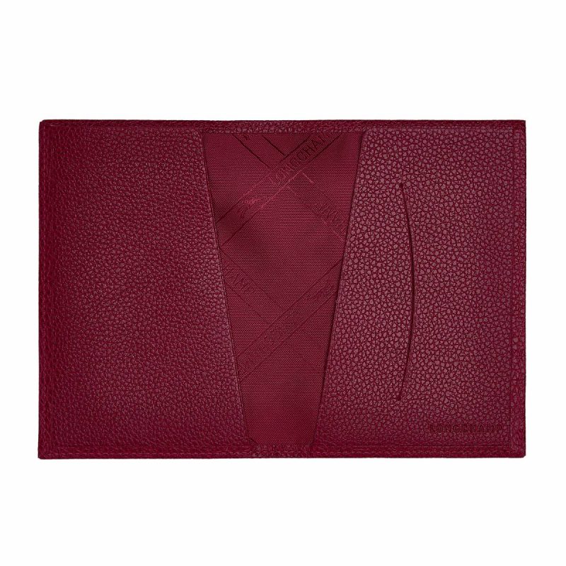 Beetroot Pouches & Cases Women Le Foulonné Passport Cover Beetroot - Leather Longchamp - Image 3