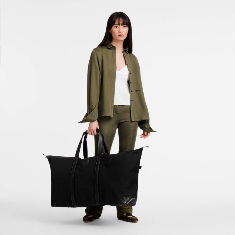 Black Boxford Xl Travel Bag Black - Recycled Canvas Longchamp Women Travel Bags