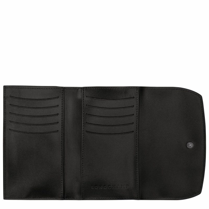 Black Le Roseau Wallet Black - Leather Longchamp Leather Wallets Women - Image 2