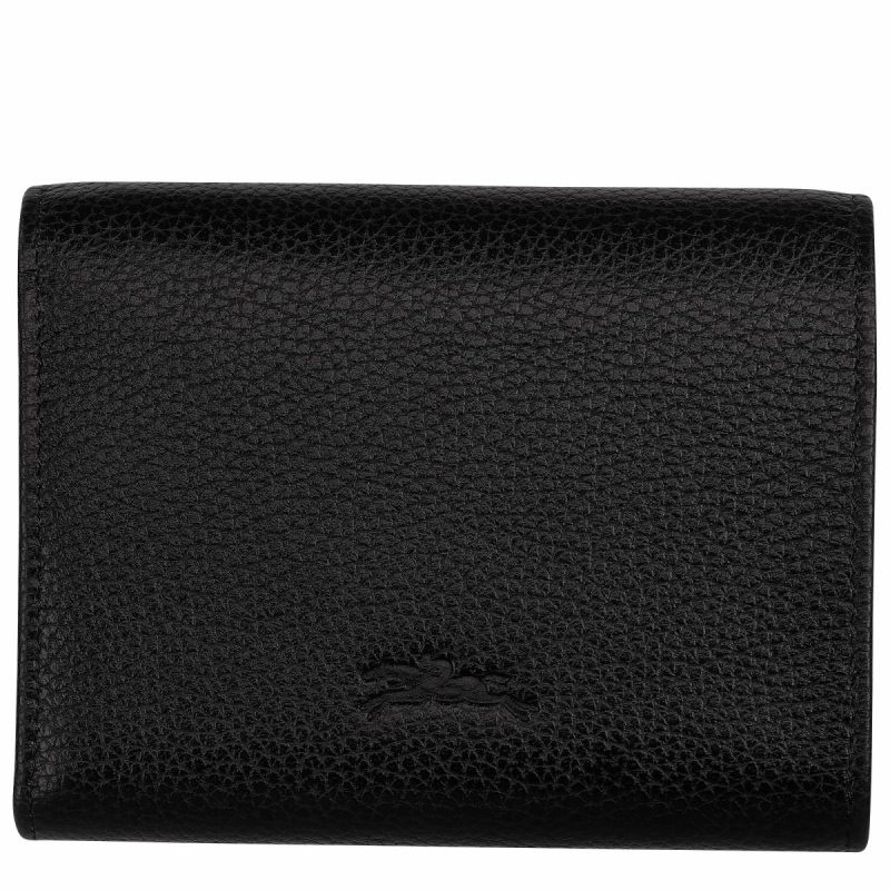 Black Leather Wallets Longchamp Le Foulonné Wallet Black - Leather Women - Image 2