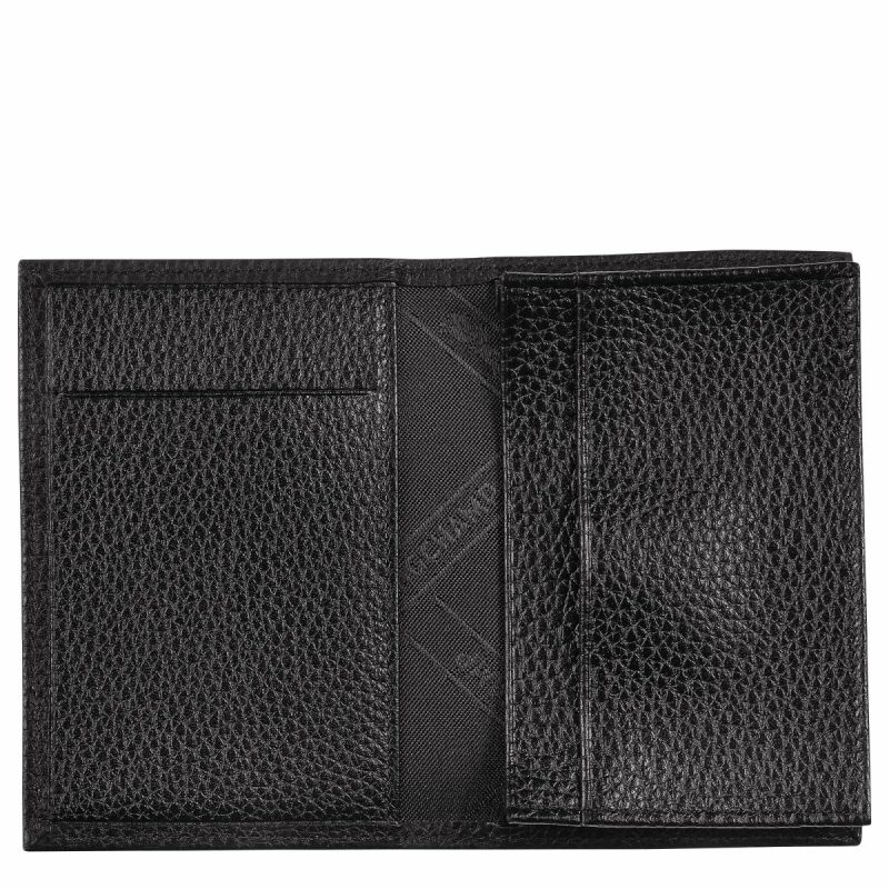 Black Longchamp Cardholders & Coin Purses Le Foulonné Card Holder Black - Leather Women - Image 2