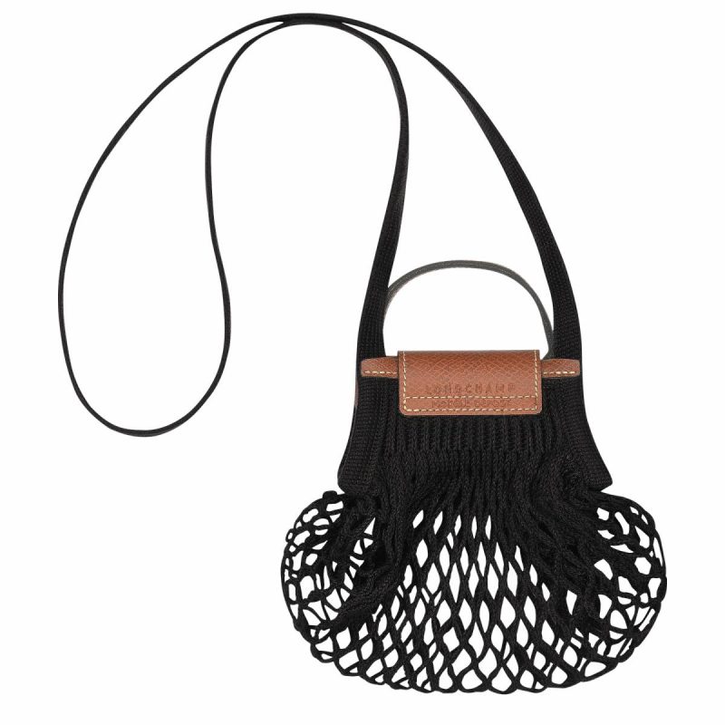 Black Mini Bags Women Longchamp Le Pliage Filet Xs Mesh Bag Black - Canvas - Image 4