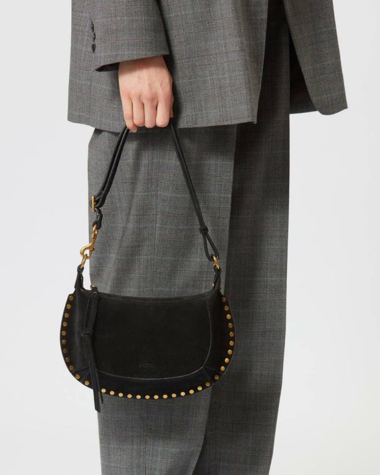 Black Women Crossbody Bags Isabel Marant Oskan Moon Bag - Image 3