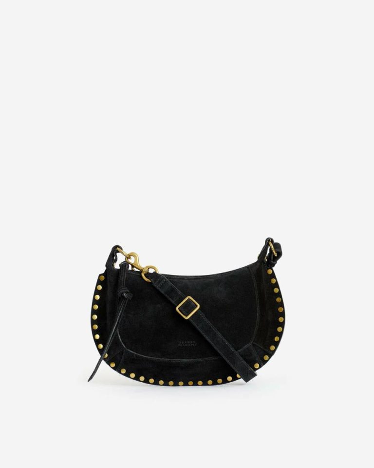 Black Women Crossbody Bags Isabel Marant Oskan Moon Bag - Image 4