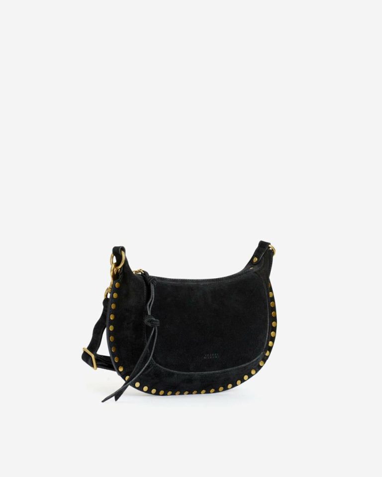 Black Women Crossbody Bags Isabel Marant Oskan Moon Bag