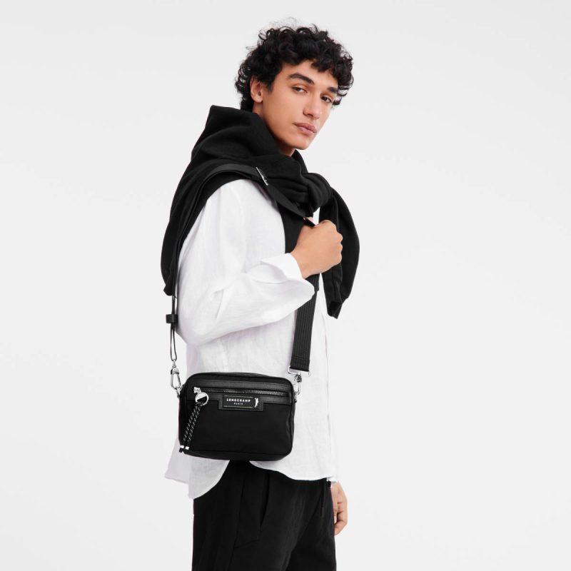 Black Women Le Pliage Energy S Camera Bag Black - Recycled Canvas Crossbody Bags Longchamp