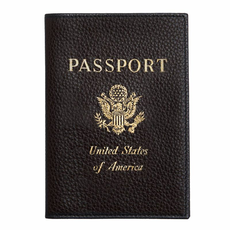Black Women Pouches & Cases Longchamp Le Foulonné Passport Cover Black - Leather
