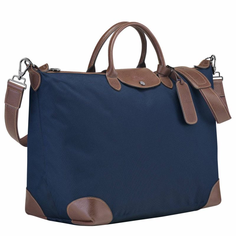 Blue Women Boxford L Travel Bag Blue - Recycled Canvas Travel Bags Longchamp - Image 2