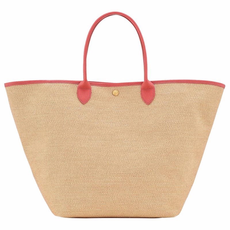 Blush Le Pliage Collection L Basket Bag Blush - Canvas Longchamp Shoulder Bags Women - Image 4